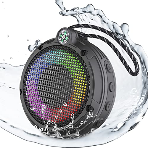 Ortizan Bluetooth Shower Speaker, IPX7 Waterproof Wireless Speaker with LED Light, 8W Loud Sound, 24H Playtime, Floating, Portable Mini Speakers for Kayak, Beach, Biking, Gifts for Men, Women | The Storepaperoomates Retail Market - Fast Affordable Shopping