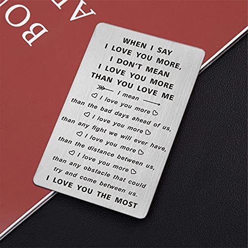 TANWIH When I Say I Love You More Wallet Card, I Love You Gifts for Him Her, Anniversary Cards Gift for Men Husband, Sentimental Long Distance Presents | The Storepaperoomates Retail Market - Fast Affordable Shopping