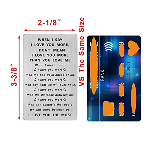 TANWIH When I Say I Love You More Wallet Card, I Love You Gifts for Him Her, Anniversary Cards Gift for Men Husband, Sentimental Long Distance Presents | The Storepaperoomates Retail Market - Fast Affordable Shopping