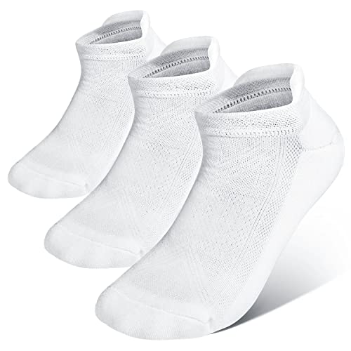 KEECOW No Show Blister-resist Running Cushion Athletic Socks For Men and Women (Large, 3 Pairs White) | The Storepaperoomates Retail Market - Fast Affordable Shopping