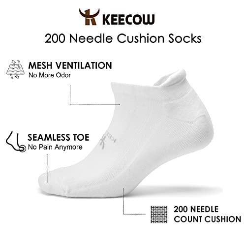 KEECOW No Show Blister-resist Running Cushion Athletic Socks For Men and Women (Large, 3 Pairs White) | The Storepaperoomates Retail Market - Fast Affordable Shopping