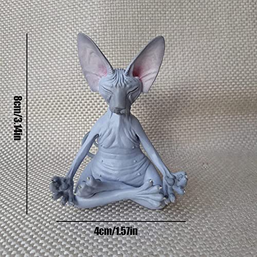 HowLoo Cat Statue Sphynx Cat Meditate Collectible Figurines Miniature Handmade Decor Yoga Relaxed Pose Meditation Cat Statue for Home Office Lover Gifts for Women Cat Desk Decoration (C)… | The Storepaperoomates Retail Market - Fast Affordable Shopping