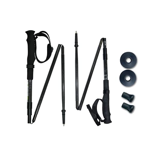 BOBVILLAGE Carbon Fiber Adjustable Trekking Poles, Premium Lightweight Foldable Shock-Absorbent Hiking Walking Sticks for Backpacking Camping & Trail Running 51IN[Black] | The Storepaperoomates Retail Market - Fast Affordable Shopping