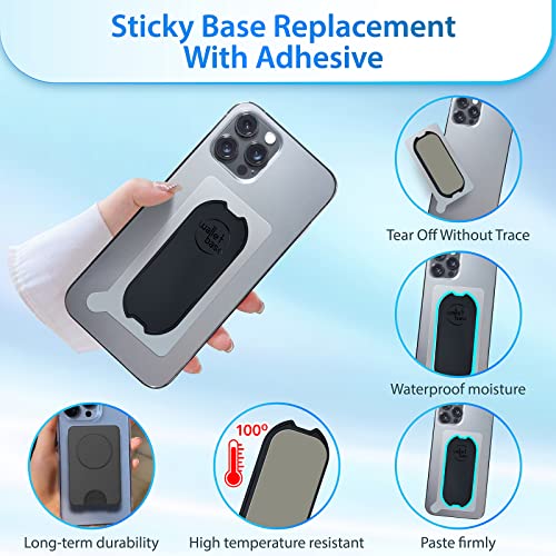 Adhesive Base for Pops Wallet, Detachable Sticky Back Replacement Compatible with Socket Wallet Plus, 2pcs Swappable Black Attachment Piece Plastic Sleeve with 3M Strip Sticker for Wallet+ & iPhone 14 | The Storepaperoomates Retail Market - Fast Affordable Shopping