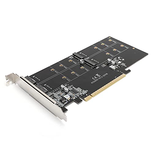 M.2 NVME to PCIe 3.0 x16 Adapter Card, 4Bay Solid State Drive Array Card, KCSSD10 High-Speed SSD Acceleration Expansion Card for win7/8/10