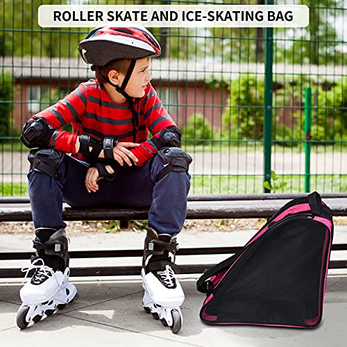 MXiiXM® Roller Skate Bag, Breathable Ice Skate Bags with Adjustable Shoulder Strap, Oxford Cloth Skating Shoes Storage Bag for Women Men Kid and Adults Roller Skate Accessories (Red) | The Storepaperoomates Retail Market - Fast Affordable Shopping