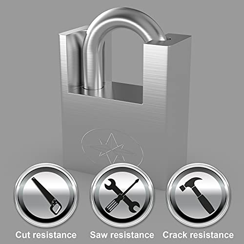 Keyed Padlock, [4 Keys] [ Unique Design] Diyife Heavy Duty Padlock,Outside 60mm Stainless Steel Lock, Waterproof Anti Cut Rust Shutter Key Lock for Places Bad Condition of Weather, Indoor Outdoor Use | The Storepaperoomates Retail Market - Fast Affordable Shopping