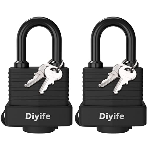 Padlock with Key, [2 Pack] [4 Keys] Diyife Padlock Waterproof Lock Key Padlocks 40mm Heavy Duty Padlocks Anticut for School,Gym Locker, Garage, Fence, Shed, Yard,Cabinet,Toolbox,Outdoor & Indoor Use | The Storepaperoomates Retail Market - Fast Affordable Shopping