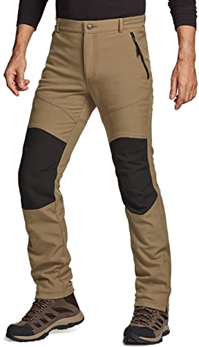 TSLA Men’s Snow Ski Snowboard Waterproof Softshell Cargo Pants, Hiking Fleece Lined Bottoms, 2-Layer Reinforeced Knee Coyote, 36W x 30L | The Storepaperoomates Retail Market - Fast Affordable Shopping