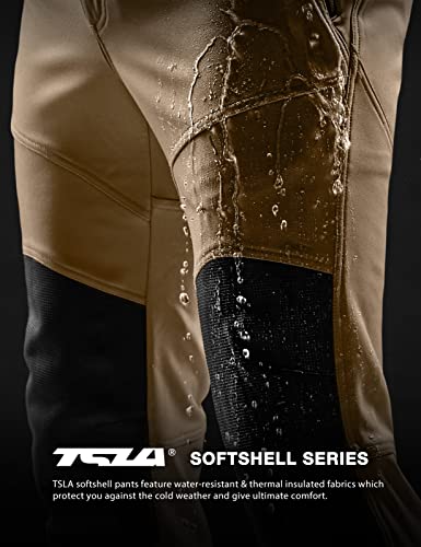 TSLA Men’s Snow Ski Snowboard Waterproof Softshell Cargo Pants, Hiking Fleece Lined Bottoms, 2-Layer Reinforeced Knee Coyote, 36W x 30L | The Storepaperoomates Retail Market - Fast Affordable Shopping