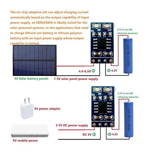 Longfeng Charge Integrated Module, 1A 4.2V 3.7V 18650 LiPo Li-ion Lithium Battery Charger MPPT Solar Charge Controller Module Mobile Power Protection PCB Board Module (Without Pin) | The Storepaperoomates Retail Market - Fast Affordable Shopping