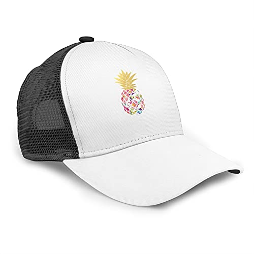 Yrebyou Pineapple Baseball Cap Women Men Adjustable Unisex Trucker Hat Messy Bun Washed Caps Twill Outdoor Sports Hats | The Storepaperoomates Retail Market - Fast Affordable Shopping