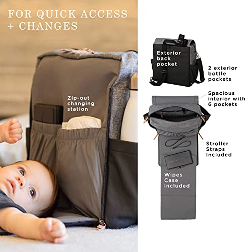 Petunia Pickle Bottom – Boxy (Graphite/Black) + Diaper Clutch (Bordeaux Blooms) Bundle | The Storepaperoomates Retail Market - Fast Affordable Shopping