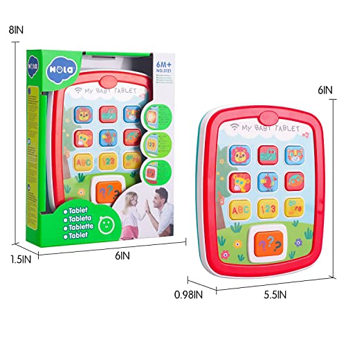 HOLA Toys Baby Tablet Learning Educational Interactive Activity Center Baby Toys for 1 Year Old Boys Girls with Music Light Up Baby Gift Toys for First Birthday ABC Numbers Color Games | The Storepaperoomates Retail Market - Fast Affordable Shopping