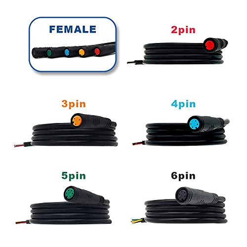 EZKT Julet Waterproof Cable 2/3/4/5/6 Pin Conversion Line Electrical Ebike Extension Cable Connector for Ebikes Display DIY The Throttle Display Ebrake Light to Ebikes for Adults (3Pin-Female-1pcs) | The Storepaperoomates Retail Market - Fast Affordable Shopping