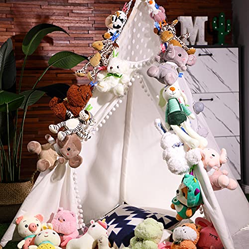 2 Pieces Stuffed Animal Chain Organizer Plastic Toy Storage Chain with 40 Plastic Clips 2 Ceiling Hook 2 Door Hook for Hanging Plush Toys Display | The Storepaperoomates Retail Market - Fast Affordable Shopping