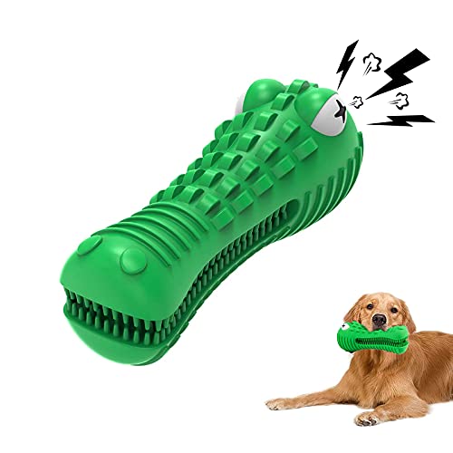 Dog Squeaky Chew Toy, Tough Natural Rubber Durable for Aggressive Chewers, Fun to Chew for Mediuem