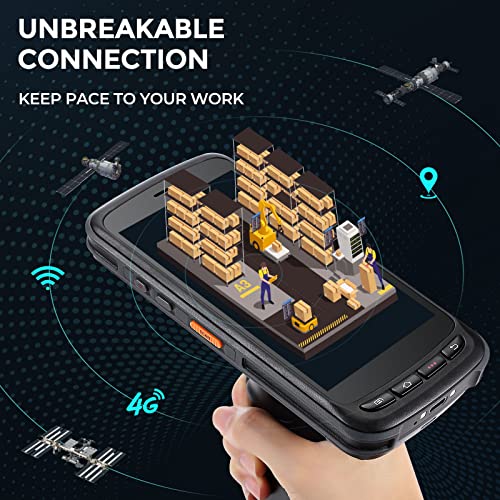 Newest 2023 Android Barcode Scanner MUNBYN Handheld Mobile Computer 1D/2D QR Zebra Scanner with Pistol Grip Android 11 Data Terminal IP65 Rugged PDA 4G Wi-Fi GPS BT 8000mAh Battery for WMS Management | The Storepaperoomates Retail Market - Fast Affordable Shopping