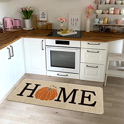 Artoid Mode Home Pumpkin Decorative Doormat, Seasonal Fall Harvest Vintage Thanksgiving Low-Profile Floor Mat Switch Mat for Indoor Outdoor 17 x 47 Inch | The Storepaperoomates Retail Market - Fast Affordable Shopping