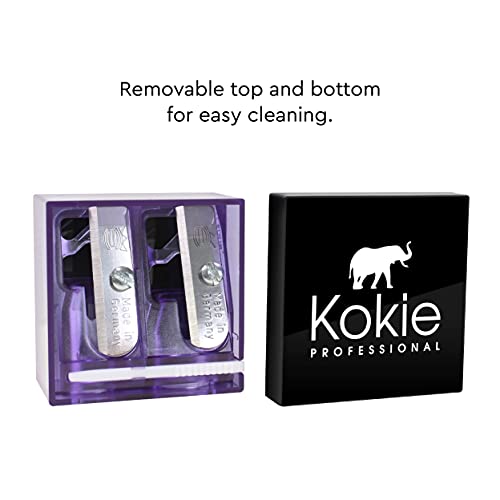 Kokie Makeup Pencil Sharpener for Lip, Eyebrow, and Eyeliner Pencil, Made in German Stainless Steel Blade, Size-Adjusting Adapter, Cleaning Stick | The Storepaperoomates Retail Market - Fast Affordable Shopping