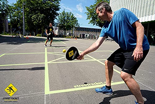 Street Racket 2 Player Racket Set – The Most Versatile, Fun and Easy Racket Game for in- and Outdoors – Free APP Included, Black / Yellow | The Storepaperoomates Retail Market - Fast Affordable Shopping
