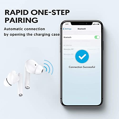 MoreJoy Wireless Earbuds, Bluetooth Earbuds Stereo Bass Sound, Bluetooth Headphones with Noise Cancelling Mic, IP7 Waterproof for Sports, 21H Playtime, USB-C Fast Charge, for Android iOS | The Storepaperoomates Retail Market - Fast Affordable Shopping