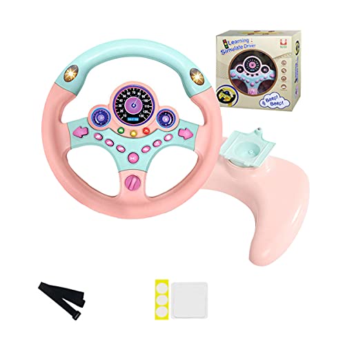 XHSP Steering Wheel Toy with Lights Music, Simulated Driving for Toddlers Pretend Play Toy Adsorption Driving Wheel for Kids (Style 1) | The Storepaperoomates Retail Market - Fast Affordable Shopping