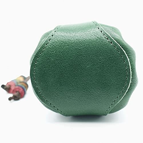 Handmade Genuine Leather Portable Drawstring Pouch, DND Dice Bag, Coin Purse,Jewelry Storage Bag for D&D Role Playing Games &Coins and Accessory Collector(Green) | The Storepaperoomates Retail Market - Fast Affordable Shopping
