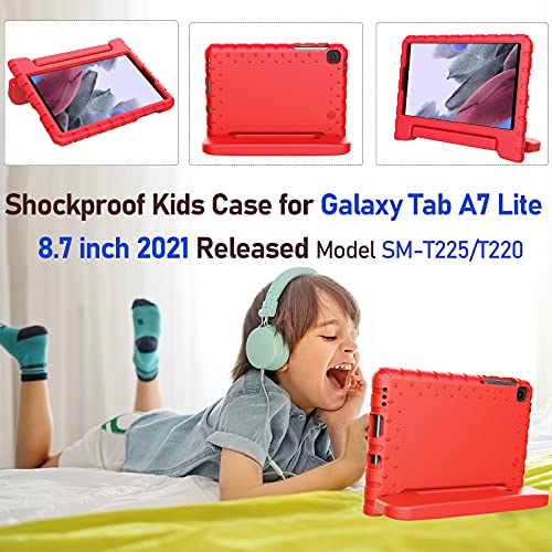 LTROP Kids Case for Samsung Galaxy Tab A7 lite 8.7 Inch 2021 SM-T220/T225, Galaxy Tab A7 Lite 8.7 Case, Shockproof Convertible Handle Stand Cover Case for Samsung Galaxy Tab A7 Lite 8.7” 2021, Red | The Storepaperoomates Retail Market - Fast Affordable Shopping