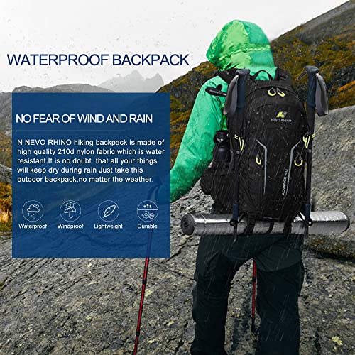 N NEVO RHINO Waterproof Hiking Backpack 40L 50L, Camping, Outdoor Sport Travel Backpack with Rain Cover for Men Women | The Storepaperoomates Retail Market - Fast Affordable Shopping