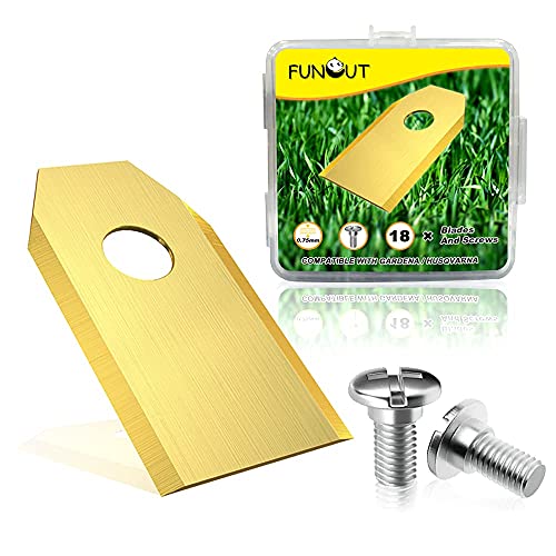 FUNCUT Replacement Robotic Mower Blades 0.75 mm（18pcs Titanium Blades & Screws） for All Husqvarna Automower，Gardena Robotic Lawnmowers，Yard Force | The Storepaperoomates Retail Market - Fast Affordable Shopping