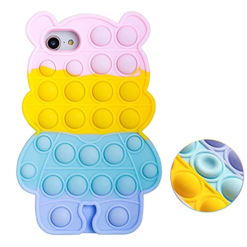 Knfui Pop It Phone Case for iPhone 6 / 6s / 7/8 / SE, Push Pop Bubble Fidget Toys, Sensory Case, Bubble Popper Anxiety Relief Autism Cover, Silicone Figetget Toy for Kids Adults | The Storepaperoomates Retail Market - Fast Affordable Shopping