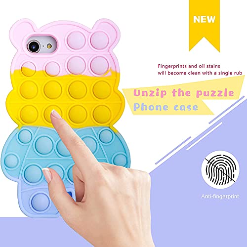 Knfui Pop It Phone Case for iPhone 6 / 6s / 7/8 / SE, Push Pop Bubble Fidget Toys, Sensory Case, Bubble Popper Anxiety Relief Autism Cover, Silicone Figetget Toy for Kids Adults | The Storepaperoomates Retail Market - Fast Affordable Shopping
