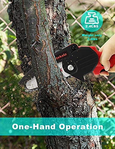 Mini Chainsaw Cordless Battery Power, Handheld Electric Chainsaw, 4-Inch Portable One-Handed 24V Rechargeable Electric Chain Saw for Tree Branch (2 Rechargeable Batteries and 3 Chains Included) | The Storepaperoomates Retail Market - Fast Affordable Shopping
