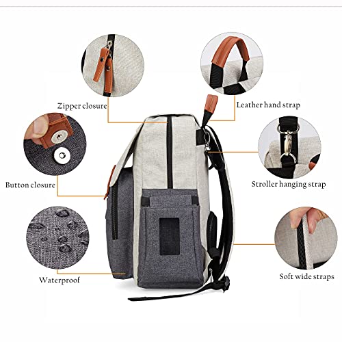 Oveatube Diaper Bag Backpack Multi-Function Travel Baby Nappy Bags Large Capacity Durable Waterproof Back Bag Unisex and Stylish Khaki | The Storepaperoomates Retail Market - Fast Affordable Shopping