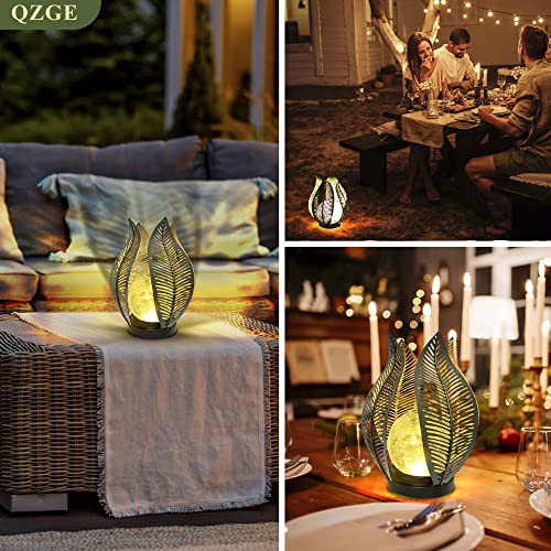 QZGE Solar Lights Outdoor Decorative Garden Decor,Cracked Globe Glass,Waterproof Metal Palm Leaf Solar Lights for Outdoor Decor Patio,Lawn,Yard,Tabletop.Outdoor Table Lamp | The Storepaperoomates Retail Market - Fast Affordable Shopping