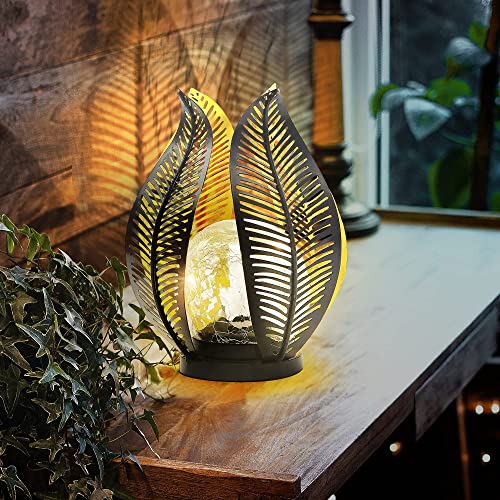 QZGE Solar Lights Outdoor Decorative Garden Decor,Cracked Globe Glass,Waterproof Metal Palm Leaf Solar Lights for Outdoor Decor Patio,Lawn,Yard,Tabletop.Outdoor Table Lamp | The Storepaperoomates Retail Market - Fast Affordable Shopping