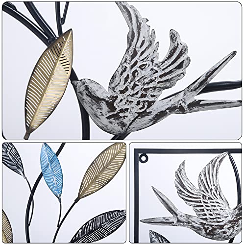 OUSHUAI Home Wall Decor Rectangle Wood Or Metal Wall Décor – Eclectic Wall Hanging Art Sculptures With Fram for Living Room, Office, Study | The Storepaperoomates Retail Market - Fast Affordable Shopping