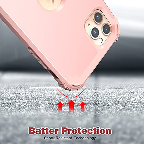IDweel iPhone 11 Pro Max Case with Tempered Glass Screen Protector, Hybrid 3 in 1 Shockproof Slim Heavy Duty Protection Hard PC Cover Soft Silicone Rugged Bumper Full Body Case, Rose Gold | The Storepaperoomates Retail Market - Fast Affordable Shopping