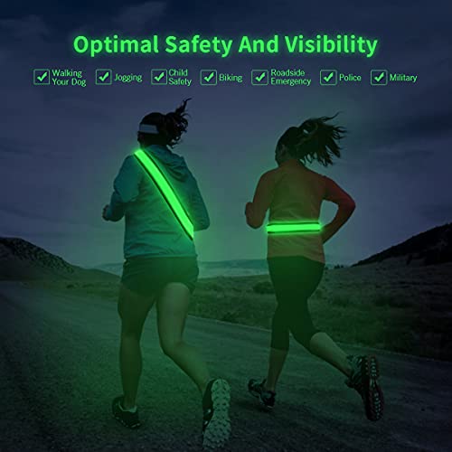 esonstyle LED Reflective Belt USB Rechargeable Running Gear,High Visibility Running Light Up Belt for Night Safety Men/Women/Kids Walking, Cycling,Camping Outdoor Sports | The Storepaperoomates Retail Market - Fast Affordable Shopping