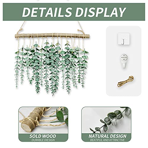 Artificial Eucalyptus Wall Hanging Decor – Fake Eucalyptus Leaves Greenery , Vines Wall Hanging Plants with Wooden Stick , Farmhouse Rustic Wall Decor for Wedding , Kitchen , Bedroom , Boho Home Decor | The Storepaperoomates Retail Market - Fast Affordable Shopping