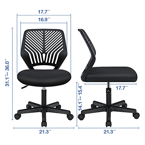 Vitesse Office Task Desk Chair Adjustable Mid Back Home Children Study Chair (Classic Black) | The Storepaperoomates Retail Market - Fast Affordable Shopping