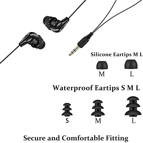 SEWOBYE Waterproof Earbuds for Swimming,IPX8 in-Ear Wired Headphones with Noise Cancelling, Sweatproof Sports Earbuds with Short Cord for Running Shower(Black) | The Storepaperoomates Retail Market - Fast Affordable Shopping