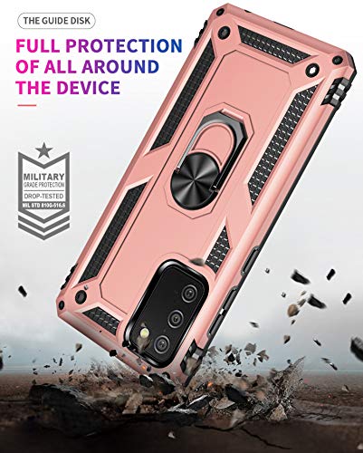 SKTGSLAMY for Galaxy A02S Phone Case,Galaxy A02S Case with Screen Protector,[Military Grade] 16ft. Drop Tested Cover with Magnetic Kickstand Car Mount Protective Case for Samsung A02S, Rose Gold | The Storepaperoomates Retail Market - Fast Affordable Shopping