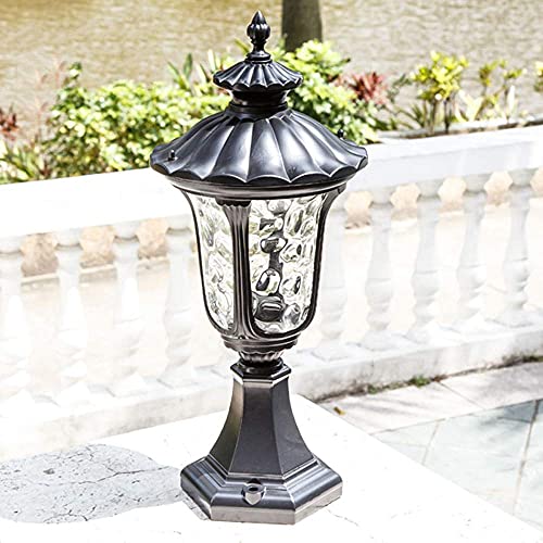 E27 Outdoor Glass Pillar Lights Industrial Metal Aluminum Post Lamps Fence Door Street Garden Home Pillar Lamps(Color:Black,Size:L) | The Storepaperoomates Retail Market - Fast Affordable Shopping