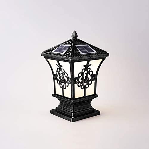 Led Outdoor Solar Post Lamps Industrial Metal Aluminum Column Lights Warm/White Light Adjustable Garden Street Home Pillar Lights(Color:Black,Size:S) | The Storepaperoomates Retail Market - Fast Affordable Shopping