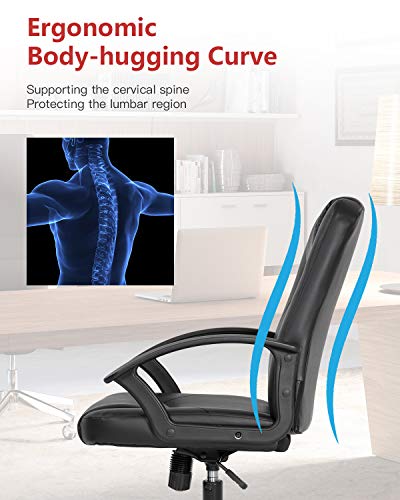 TYNB Home Office Chair Gaming Chair with Waist Support arm headrest high Back Ergonomic Chair rotatable and Adjustable Conference Room Chair PU Leather Home Office Chair Adults Office Home, Black | The Storepaperoomates Retail Market - Fast Affordable Shopping
