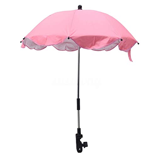 BWWNBY Stroller Umbrella, Clip-On Universal Detachable Stroller Umbrella Sun Shade Flexible Arm Manual Open 35.5cm Baby Strollers Parasol for Beach Chairs, Wagons(Pink) | The Storepaperoomates Retail Market - Fast Affordable Shopping