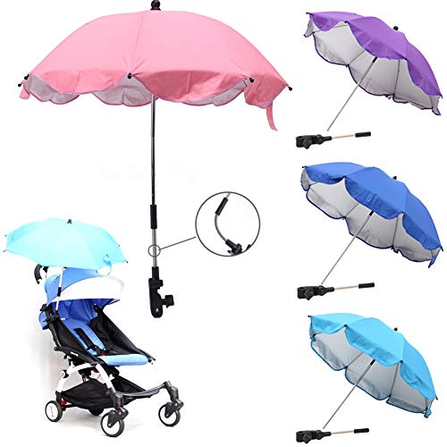 BWWNBY Stroller Umbrella, Clip-On Universal Detachable Stroller Umbrella Sun Shade Flexible Arm Manual Open 35.5cm Baby Strollers Parasol for Beach Chairs, Wagons(Pink) | The Storepaperoomates Retail Market - Fast Affordable Shopping