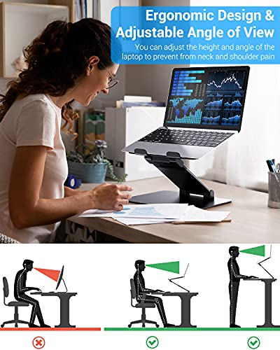 Ohuhu Laptop Stand for Desk, Ergonomic Aluminum Notebook Computer Holder Workstation, Laptop Riser for Desk, Compatible with MacBook Air Pro, Dell, HP, Lenovo More 10-17″ Laptops | The Storepaperoomates Retail Market - Fast Affordable Shopping